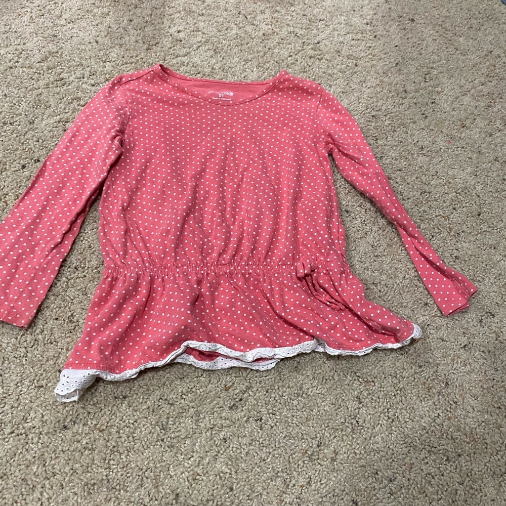 OshKosh B'gosh Pink Polka Dot Long Sleeve Tee
